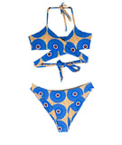 Cobalt Wave Wrapper - 2 Piece Bikini Wrapping Top - Set