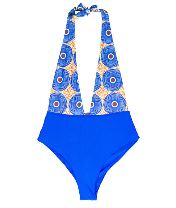 Cobalt Wave Monokini - 1 Piece Swimsuit with Open Back