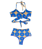 Cobalt Wave Wrapper - 2 Piece Bikini Wrapping Top - Set